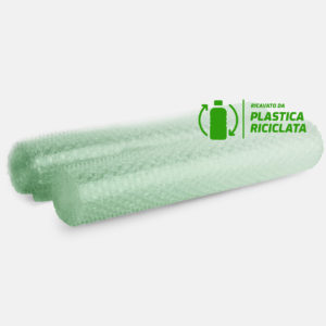 Pluriball verde rigenerato ricavato da plastica riciclata